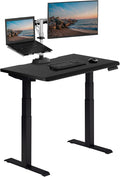 Vari ComfortEdge 40x26 Inch Adjustable Standing Desk – Small Electric Sit Stand VariDesk for Apartment, Bedroom, or Home Office + Beveled Edge, Tool-Free Assembly (Black Top/Black Legs)