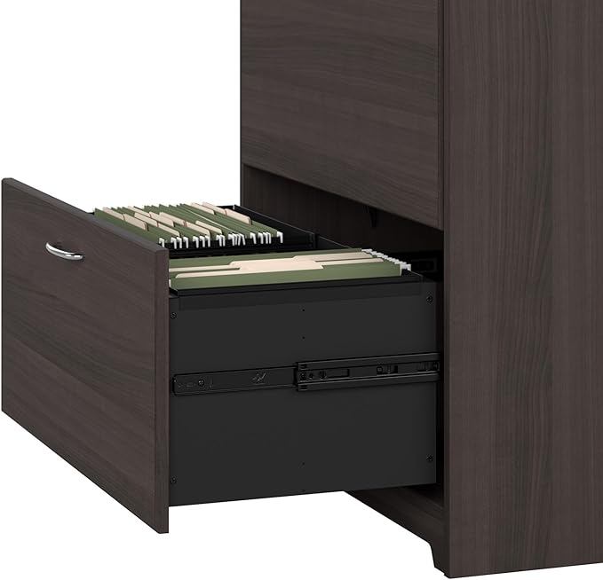 Bush Furniture Cabot 2 Drawer Lateral File Cabinet in Heather Gray, Home Office Chest for Letter, Legal, and A4-size Document Storage