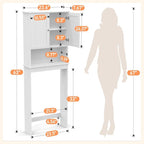 Over The Toilet Storage Cabinet, Behind Toilet Bathroom Organizer with Adjustable Shelves, Wooden Above Toilet Storage Shelf, Space Saver for Restroom, Bathroom, Laundry