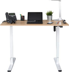 Stand Up Desk Store Electric Compact Standing Desk (Charcoal Frame/Natural Oak Top, 48” Wide)