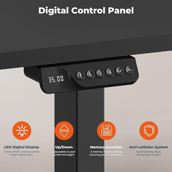 Standing Desk, Large Stand Up Desks, 71x31 Inches Electric Sit Stand Desks , Adjustable Height Computer Table Charging USB Port&Sedentary Reminder for Home Office with Splice Board (Black)