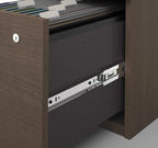 Bestar Logan 66W U or L-Shaped Executive Office Desk with Pedestal and Hutch in Antigua