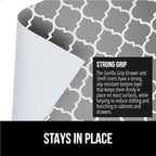 GORILLA GRIP Slip Resistant Drawer and Shelf Liner 2 Pack, Non Adhesive Water Resistant, Easy Clean and Trim, Smooth Surface Liners for Kitchen Cabinet Shelves Drawers Pantry 20 IN x 20 FT, White Gray