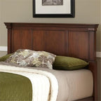 BOWERY HILL 52" x 82" Traditional Wood King Headboard with Recessed Frame Moldings and Carved Detailed, Some Assembly Required, in Warm Cherry Brown Finish