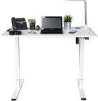 Stand Up Desk Store Electric Compact Standing Desk (White Frame/Matte White Top, 48” Wide)
