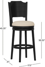 Hillsdale Clarion Wood Bar Height Swivel Stool, Black