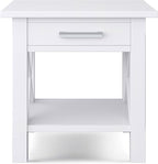 SIMPLIHOME Kitchener SOLID WOOD 21 inch Wide Square Contemporary End Table in White for the Living Room and Bedroom