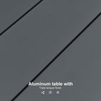 PURPLE LEAF Outdoor Dining Set for 8 with Gray Storage Box All-Weather 9 Pieces Patio Aluminium Dining Table and Rope Weave Chairs Included Cushions Patio Furniture Set Grey and Navy