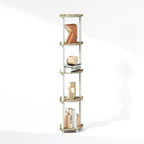 Furinno Turn-N-Tube Corner Shelf, 5-Tier Corner Display Rack, Shelving Unit, for Organization and Storage, Living Room, Home Office, Garage, Bedroom, Sonoma Oak