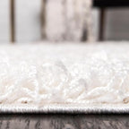 Unique Loom Solid Shag Collection Area Rug (6' 1" Octagon, Snow White)