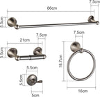BGL Bathroom Hardware Set Brushed Nickel Adjustable Expandable Bath Towel Bars Bathroom Accessory Set Towel Racks 8-Pieces Wall Mount
