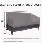 Easy-Going Waterproof Outdoor Loveseat Cover, Heavy Duty Deep 2-Seater Patio Couch, Windproof Furniture With Air Vent (76Wx40Dx33H inch, Gray/Dark Gray)