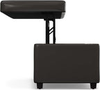 SIMPLIHOME Avalon 44 inch Wide Contemporary Rectangle Lift Top Rectangular Storage Ottoman in Tanners Brown Vegan Faux Leather, Assembled, for the Living Room, Entryway and Family Room.