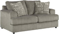 Signature Design by Ashley Soletren Contemporary Chenille Loveseat with 2 Accent Pillows, Gray