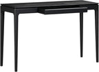 NTC Mingle 47-Inch Console Table, Modern Solid Wood Entryway Table with Hidden Drawer, Waterproof & Heat Resistant, Narrow Table for Hallway, Living Room & Foyer, Burnt Black
