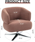 Pro 360° Swivel Accent Chair, Cuddle-Style Lounge Chair with Ergonomic Wrap-Around Backrest, 500LBS Capacity Red Linen Fabric Rotatable Sofa Chair for Living Room, Balcony, Study