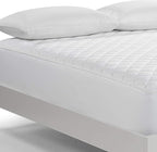 Serta Air Dry Extra Comfort Plus 100% Cotton Fabric Quilted Mattress Pad, Cooling and Breathable Mattress Cover, Moisture Wicking Protection with 18" Deep Pocket, Full, White