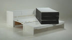 NIGHT & DAY Furniture Murphy Cube Cabinet Bed Pre-Assembled Queen (Clearance) (White with Rattan)