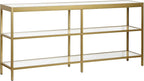 Henn&Hart 64" Wide Rectangular Console Table in Brass, Entryway Table, Accent Table for Living Room, Hallway