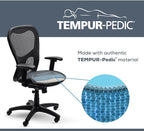 Tempur-Pedic TP9000 Swivel Task Chair with Tempur Material, Adjustable Armrests, and Lumbar Support, Black Vinyl