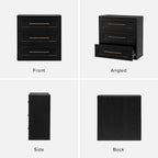 mopio Blake 3 Drawer Dresser for Bedroom, Chest of Drawers, Wood Dresser Organizer, Modern Farmhouse, Tall Night Stand, Enhanced Safety, Sturdy Compliant (1, Black Oak, One Size)