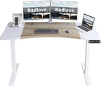 Radlove Dual Motor Height Adjustable Standing Desk, 63 x 30 Height Adjustable Computer Desk Sit Stand Desk Home Office Desks with Splice Board 265 lb Load Capacity White Frame + White Top