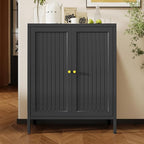 Small Storage Cabinet, Metal Cabinets with Doors and Shelves, Modern Accent Cabinets with high feet and Locker, Coffee Bar with Storage for Home,Office,Kitchen,Bathroom,Dining Room