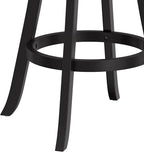 Hillsdale Laymon Modern Wood Swivel Stool with Upholstered Seat, Bar Height, Black