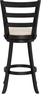 Hillsdale Laymon Modern Wood Swivel Stool with Upholstered Seat, Bar Height, Black