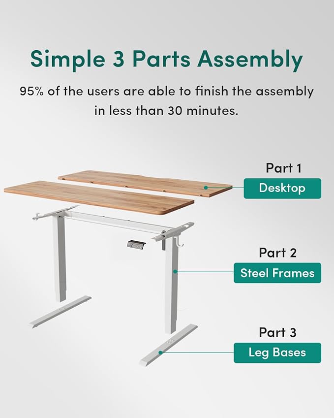 CubiCubi Height Adjustable Electric Standing Desk, 63 x 28 Inches Sit Stand up Desk, Large Memory Computer Home Office Desk with Two-Piece Desktop (Light Rustic)