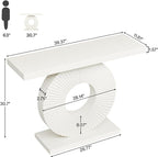 Tribesigns Modern Console Table with Geometric Base, 40 inch Wood Entryway Table Sofa Table Narrow Long, Contemporary Accent Table for Living Room, Entryway, Hallway