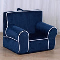 DIBSIES Personalized Creative Wonders Toddler Chair - Ages 1.5 to 4 Years Old (Unpersonalized Blue with White Piping)