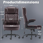 400lbs Executive Office Chair with Flip up Arm,Ergonomic Big and Tall Computer Desk Chairs,Breathable PU Leather Chair with Adjustable Lumbar Support,High Back Ofiice Chair with Pocket Spring Cushion