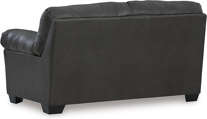 Signature Design by Ashley Bladen Faux Leather Loveseat, Gray