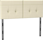 Upholstered King Size Headboard, Headboard King with Sturdy Metal Legs, Tufted Upholstery Design Bed Headboards with Adjustable Width & Height (Beige)