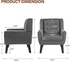 Lumibee Accent Chair, Modern Velevet Armchair for Living Room, Comfy Upholstered Arm Chair Tufted for Indoor Bedroom Office Room (Gray Velvet)