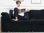 EASE MOOSE Sectional Modular Sofa,Oversized L Shape Sectional Couch Wide Deep Modular Sofa Blue Couch