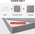 Easy-Going Waterproof Patio Cushion Covers 27x25x5 inch 2 Pack Replacement Non-Slip Outdoor Seat Cushion Slipcover with Zipper. Gray
