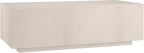 Henn&Hart 48" Rectangular Low-Profile Wood Coffee Table for Living Room, Family Room, or Office, Alder White