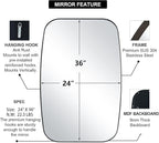 ANDY STAR Bronze Oblong Mirror, 24x36 Inch Brushed Bronze Oval Mirror for Bathroom with Stainless Steel Metal Frame, Wall Mouned for Bathroom, Living Room, Entryway
