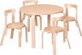 Bentwood Kids Table and Chairs Set, Kids Furniture, Natural, 5-Piece
