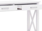 SIMPLIHOME Kitchener Console Table - 47 Inch Wide Solid Wood Sofa Table in White, Contemporary Storage Table for Entryway or Living Room with 2 Drawers, Bottom Shelf, and X-Design Side Panels