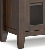 SIMPLIHOME Artisan Buffet - 54 inch Wide Solid Wood 3-Door Sideboard Buffet in Natural Aged Brown, Transitional Storage Cabinet for Dining Room or Kitchen with Adjustable Shelves and Bronze Hardware