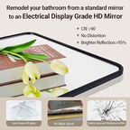 ANDY STAR Black Bathroom Mirror, 30x40 Inch Rounded Rectangle Mirror for Bathroom, Modern Tube Matte Black Framed Rectangular Mirrors for Vanity, Explosion-Proof Film, Wall Mount Horizontal/Vertical