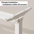 SANODESK Electric Standing Desk 48x24 Inch Height Adjustable Stand Up Desk Home Office Computer Workstation Sit Stand Home Office Desk with Splice Board (White Frame + White Top)