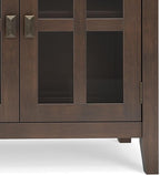 SIMPLIHOME Artisan Buffet - 60 inch Wide Solid Wood 4-Door Sideboard Buffet in Natural Aged Brown, Storage Cabinet for Dining Room or Kitchen with Adjustable Shelves and Square Knobs