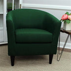 Pemberly Row 17.5" Traditional Fabric Club Chair in Emerald Green