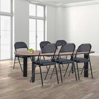 6 Pack Black Folding Chairs with Padded Cushion and Back, Foldable Indoor Outdoor Chairs with 330-LBS Capacity, Portable Heavy Duty Metal Frame Commercial Seat for Kitchen, Party, Events, Wedding