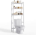 Gizoon Over The Toilet Storage, 3 Tier Bamboo Bathroom Organizer with Adjustable Shelf, Freestanding Above Toilet Stand, Bathroom Storage Shelf Rack