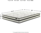 Signature Design by Ashley Twin Size Chime 10 Inch Medium Firm Hybrid Mattress with Cooling Gel Memory Foam for Pressure Relief, Fiberglass Free, Mattress In A Box